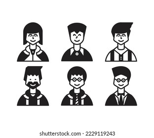 ilustración vectorial de avatares de caracteres de personas