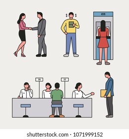 people character in the bank. vector illustration flat design