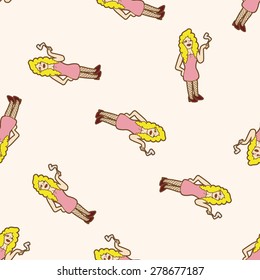 people character, cartoon seamless pattern background