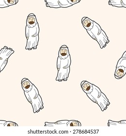 people character, cartoon seamless pattern background
