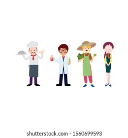people character cartoon vector set vector on a white background