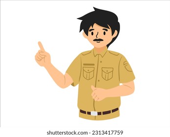 People Character civil servant in Indonesia wearing uniform