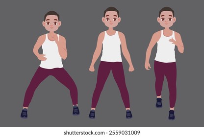 People character doing sport collection