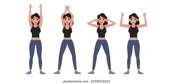 People character doing sport collection