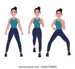 People character doing sport collection
