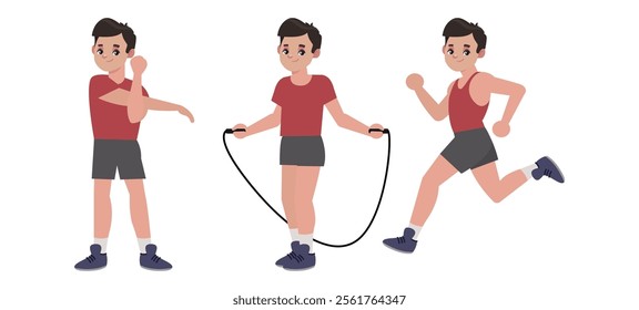 People character doing sport collection