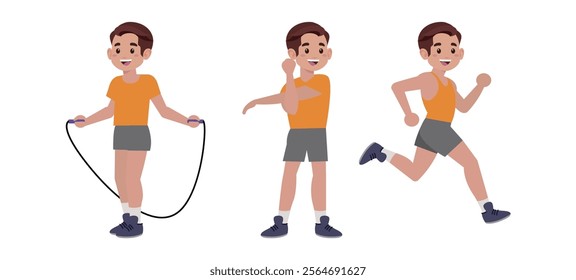 People character doing sport collection
