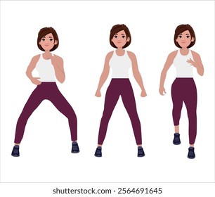 People character doing sport collection