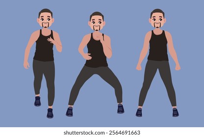People character doing sport collection