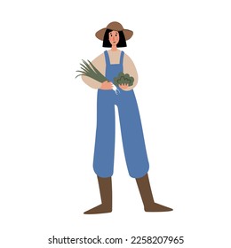people, character, farmer, girl, clipart, farm life illustrations, farmer flat vector style