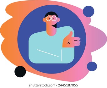 People character portrait. Flat cartoon avatar of men and women. 