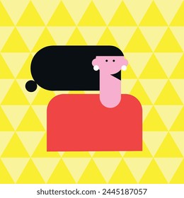 People character portrait. Flat cartoon avatar of men and women. 