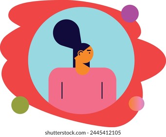 People character portrait. Flat cartoon avatar of women. Avatar abstract illustration