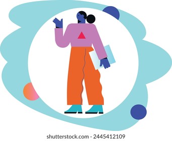 People character portrait. Flat cartoon avatar of women. Avatar abstract illustration