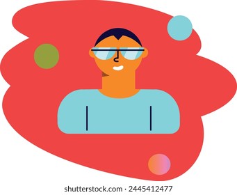 People character portrait. Flat cartoon avatar of men. Avatar abstract illustration