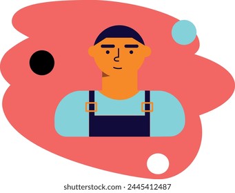 People character portrait. Flat cartoon avatar of men. Avatar abstract illustration