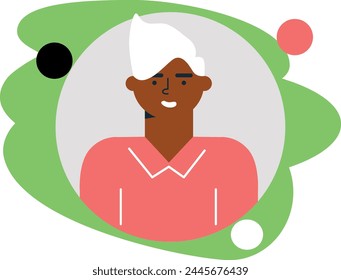 People character portrait. Flat cartoon avatar of men and men. 