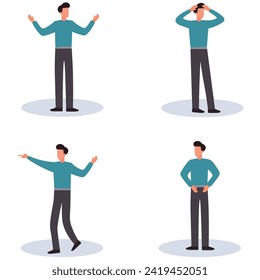 pose de caracteres de personas,conjunto de diseño de vectores