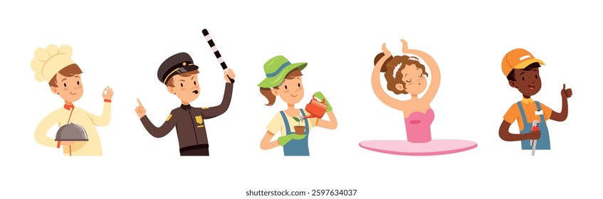 People Character Profession Engaged in Different Job Vector Set