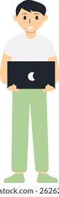 People Character with Technology Advance. Vector Illustration in Flat Cartoon Design.