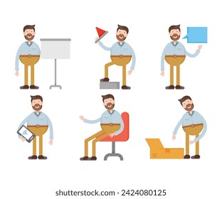 people character in various poses vector illustration