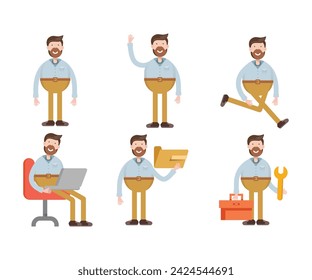 people character in various poses vector illustration