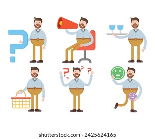 people character in various poses vector illustration