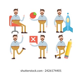 people character in various poses vector illustration