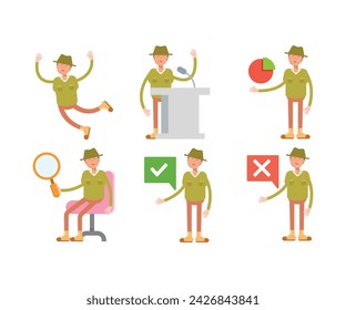 people character in various poses vector illustration