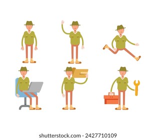 people character in various poses vector illustration