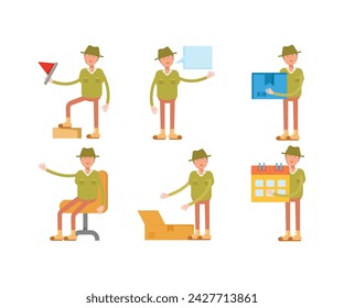 Personen-Charakter in verschiedenen Posen Vektor-Illustration