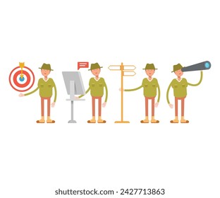 personaje de la gente en varias poses ilustración vectorial