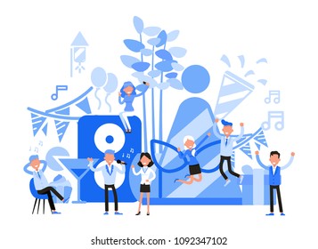 People character vector design. Office party concept. For background, banner, website and landing page.