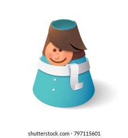 People character vector designed in paper art style.