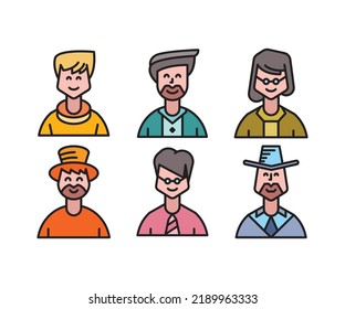 people characters and avatars icons illustration