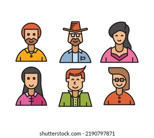 people characters and avatars icons illustration