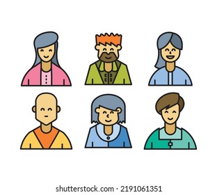 people characters and avatars icons illustration