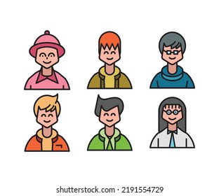 people characters and avatars icons illustration