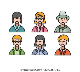 people characters and avatars icons illustration
