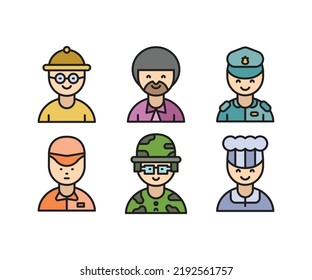 people characters and avatars icons illustration