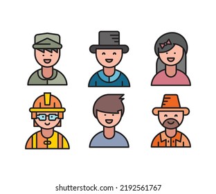 people characters and avatars icons illustration