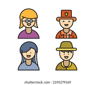 people characters and avatars icons illustration