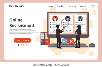 People Characters Choosing Best Candidate for Job. Hr Managers Searching New Employee. Recruitment Process. Human Resource Management and Hiring Concept. Flat Isometric Vector Illustration.