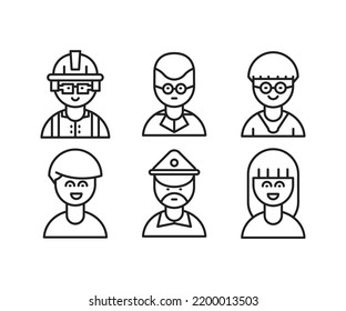 people characters and professions icons set