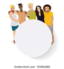 People characters scene. Friends spend time together enjoying. Stock vector