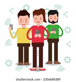 people characters smartphone