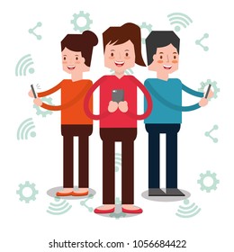 people characters smartphone