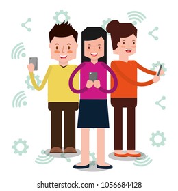 people characters smartphone