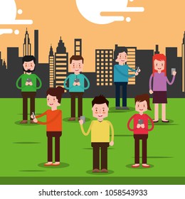 people characters smartphone
