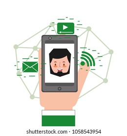 people characters smartphone